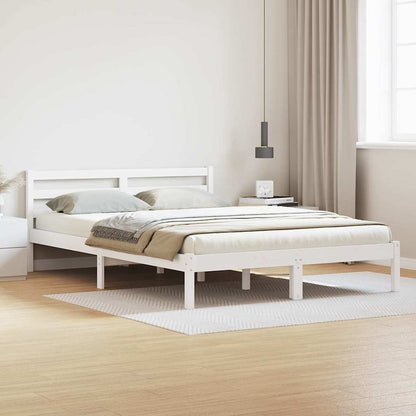 Struttura del letto con testiera Bianco 215,5 x 165,5 x 69,5 cm