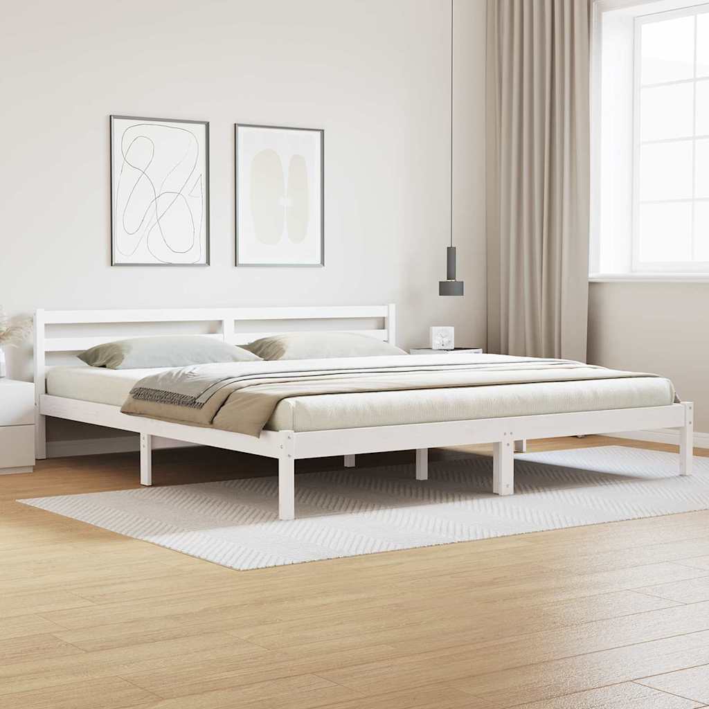 Struttura del letto con testiera Bianco 215,5 x 185,5 x 69,5 cm