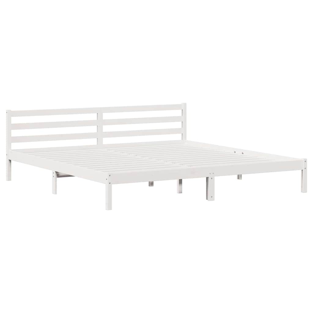 Struttura del letto con testiera Bianco 215,5 x 185,5 x 69,5 cm