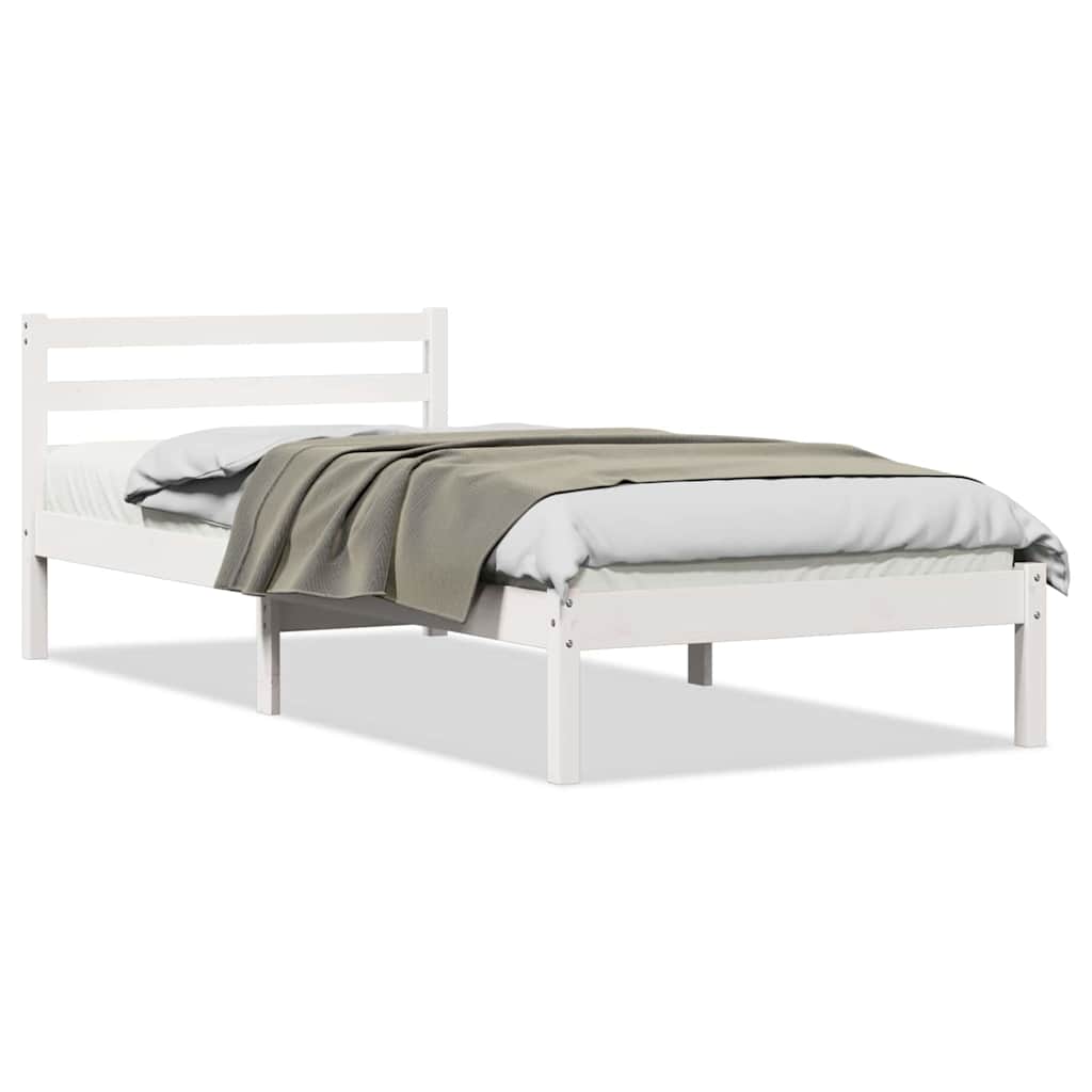 Struttura del letto con testiera Bianco 225,5 x 95,5 x 69,5 cm