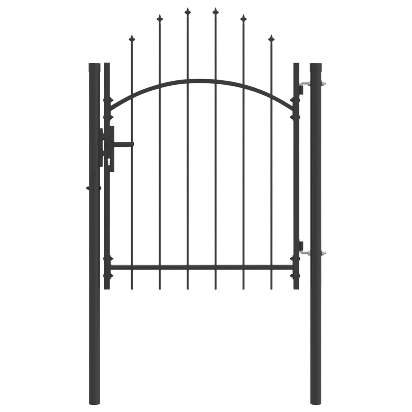 Cancello da giardino con blocco Grigio 100 x 100 cm Acciaio