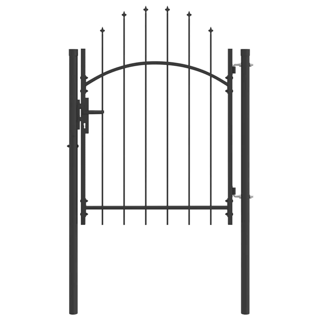 Cancello da giardino con blocco Grigio 125 x 100 cm Acciaio