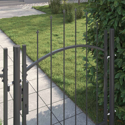 Cancello da giardino con blocco Grigio 150 x 100 cm Acciaio