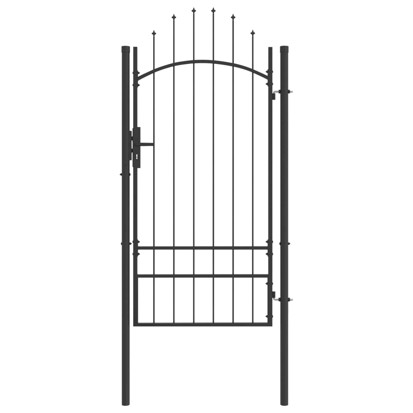 Cancello da giardino con blocco Grigio 200 x 100 cm Acciaio