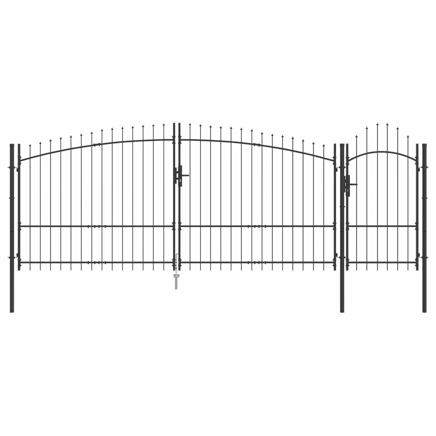 Cancello da giardino con blocco Grigio 100 x 400 cm Acciaio