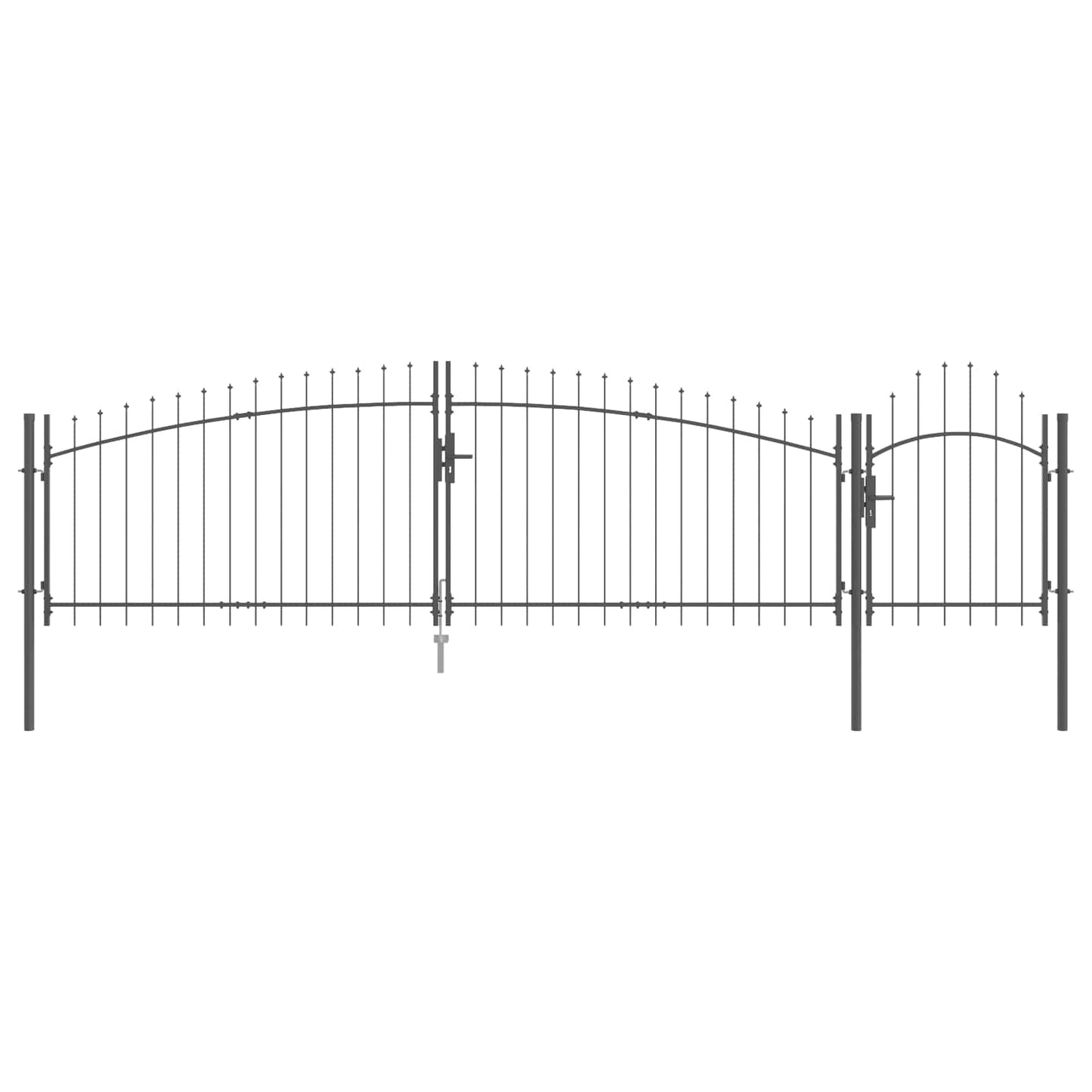 Cancello da giardino con blocco Grigio 125 x 500 cm Acciaio