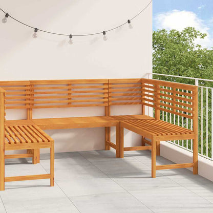 Set Panchina da Giardino 5 pcs Marrone Legno di Acacia Massello
