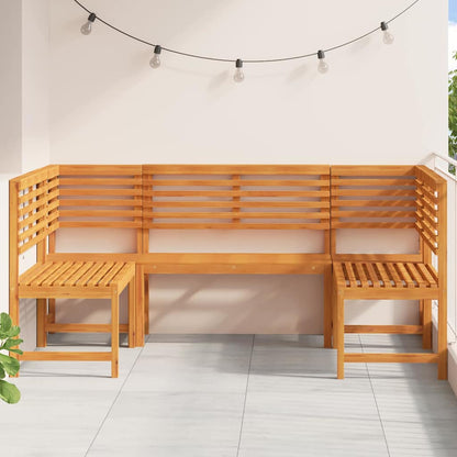 Set Panchina da Giardino 5 pcs Marrone Legno di Acacia Massello