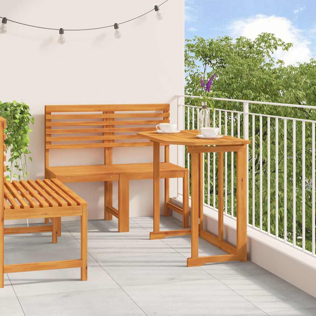 Set Bistro da Giardino 3 pcs Marrone Legno di Acacia Massello