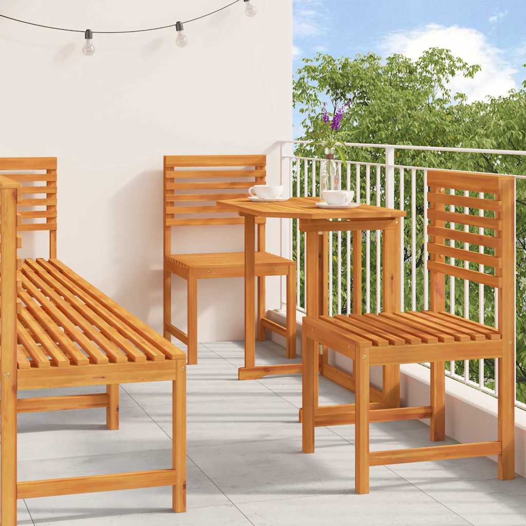Set Bistro da Giardino 6 pcs Marrone Legno di Acacia Massello