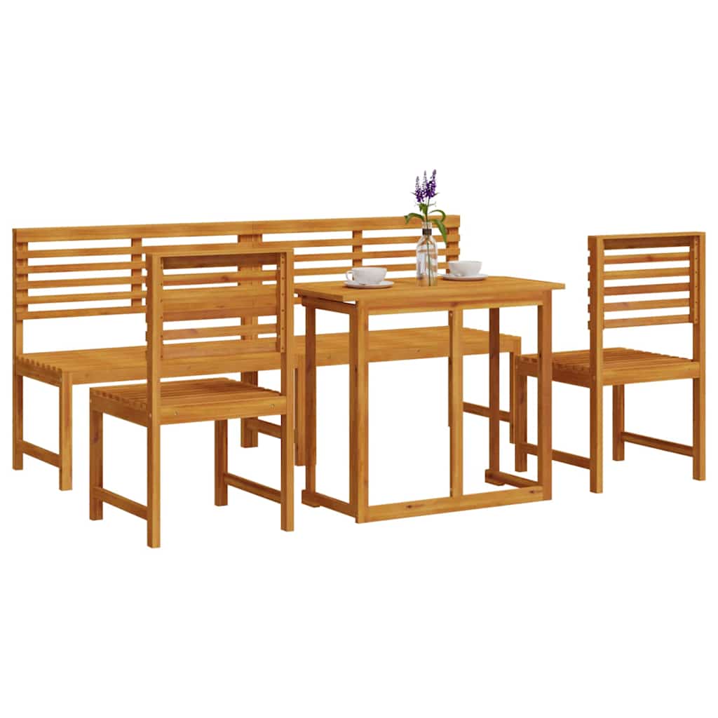 Set Bistro da Giardino 5 pcs Marrone Legno di Acacia Massello