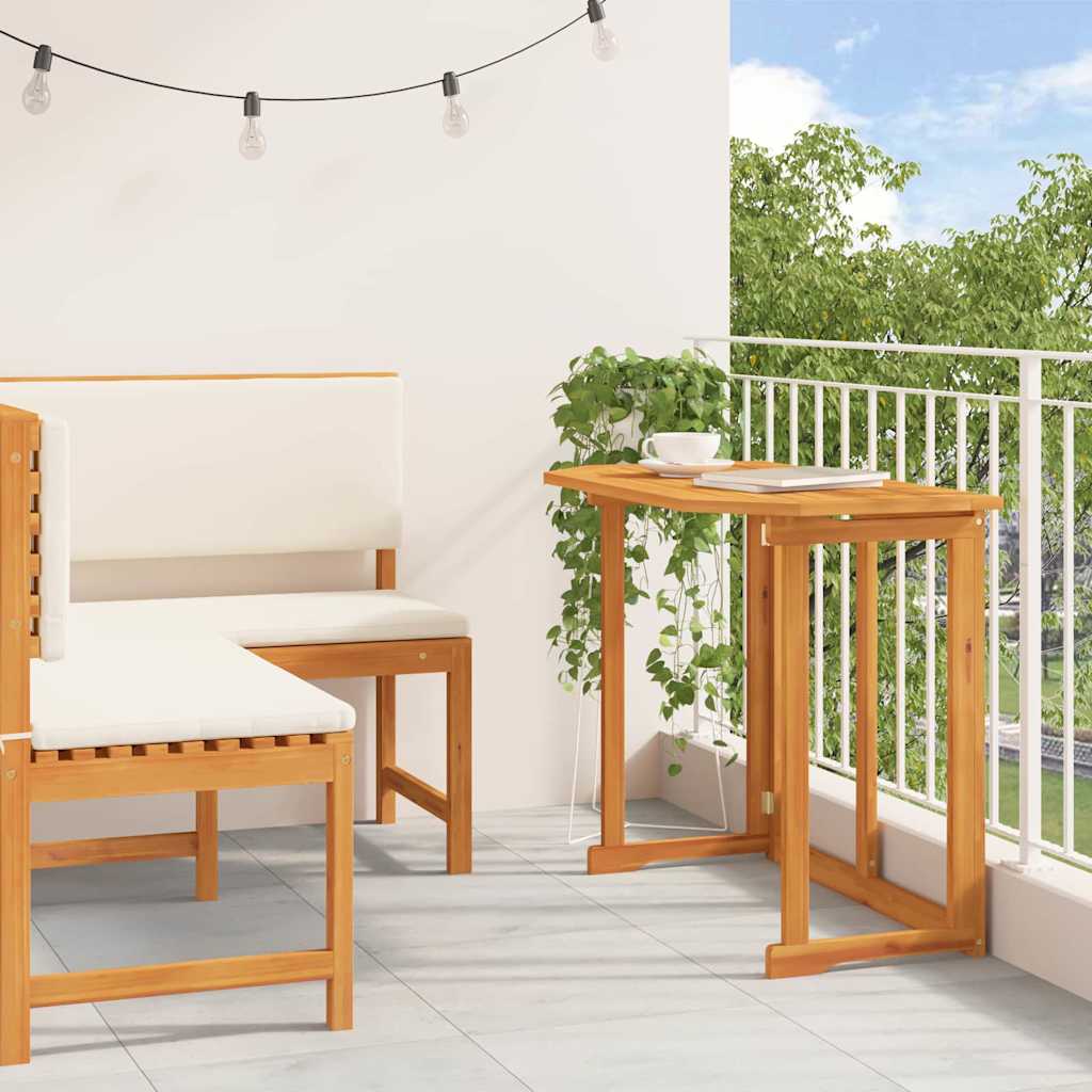 Set Panchina da Giardino 2 pcs Marrone Legno di Acacia Massello