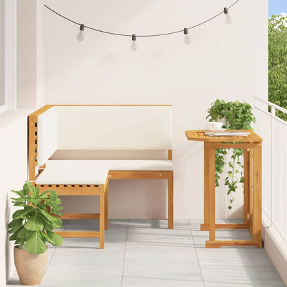 Set Panchina da Giardino 2 pcs Marrone Legno di Acacia Massello