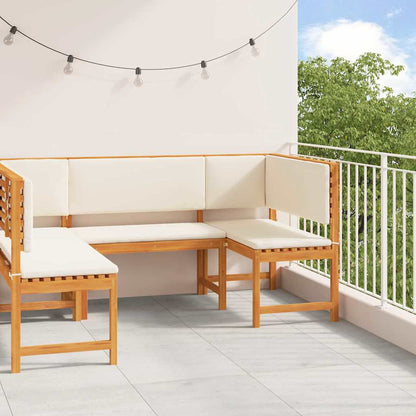 Set Panchina da Giardino 3 pcs Marrone Legno di Acacia Massello