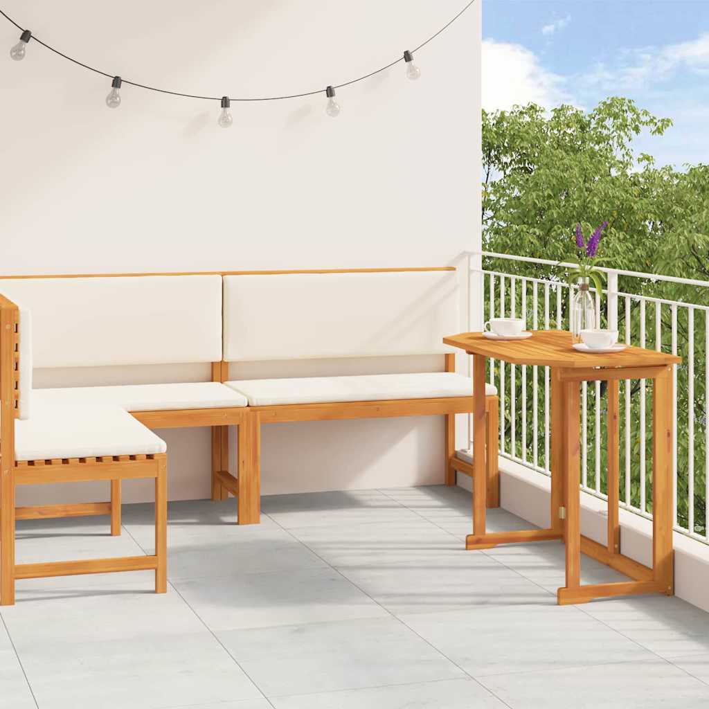 Set Panchina da Giardino 3 pcs Marrone Legno di Acacia Massello