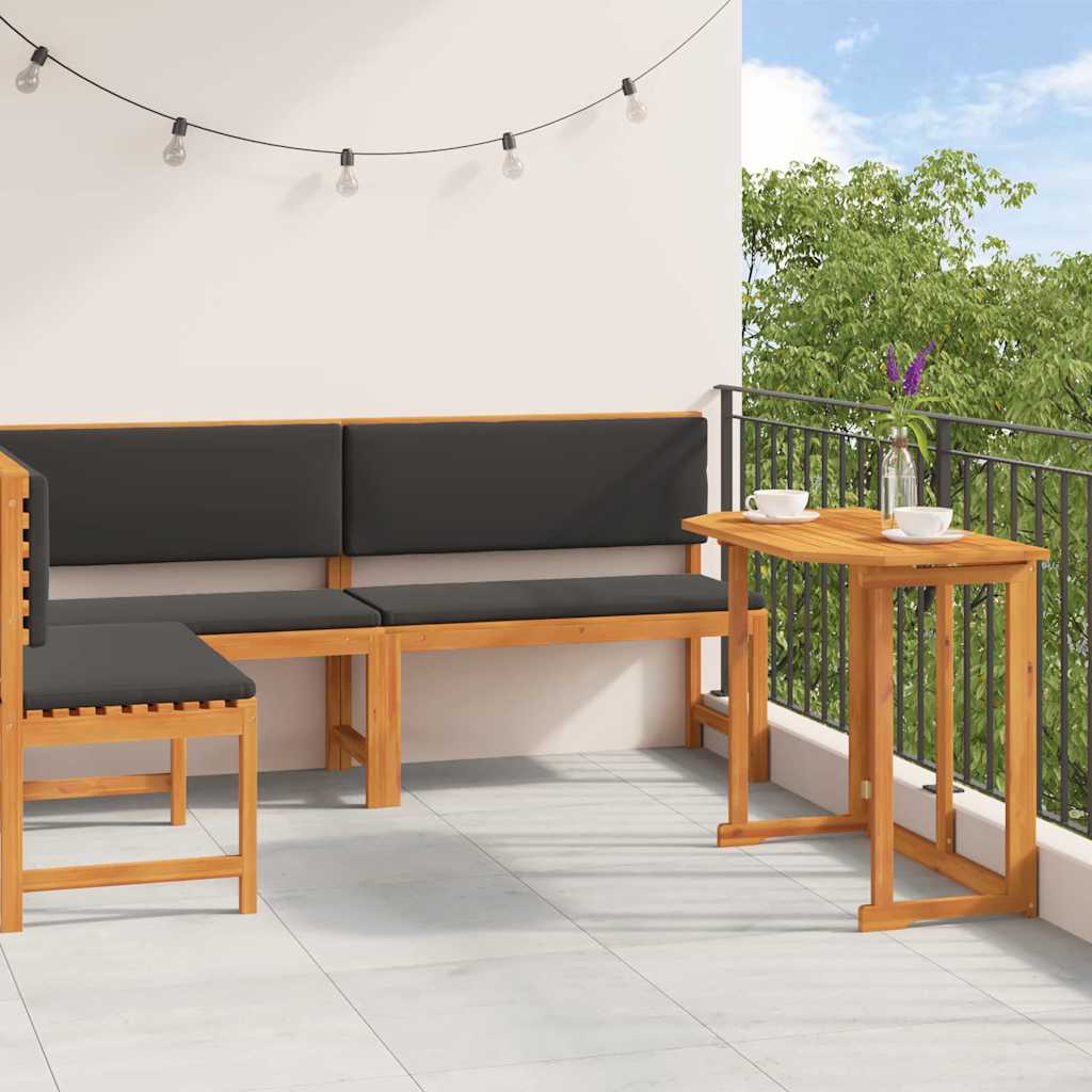 Set Panchina da Giardino 3 pcs Marrone Legno di Acacia Massello