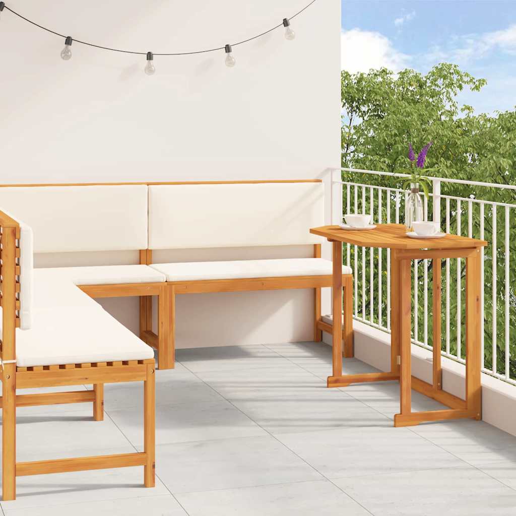 Set Panchina da Giardino 4 pcs Marrone Legno di Acacia Massello
