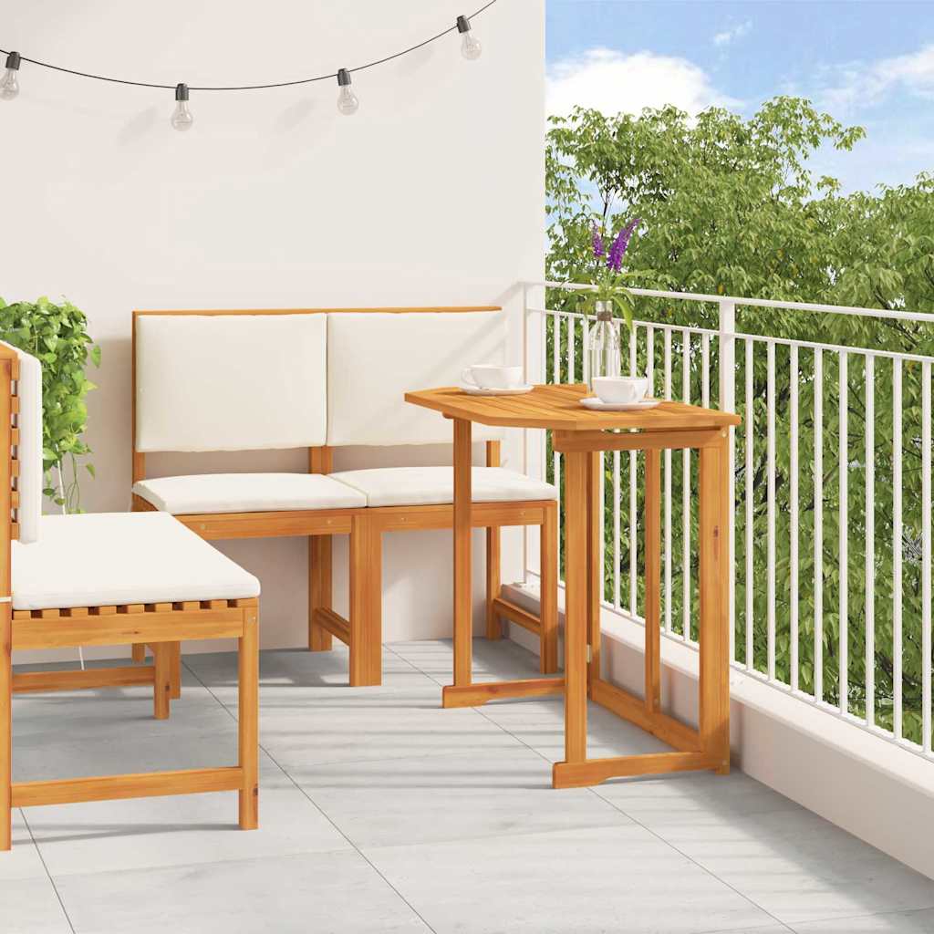 Set Bistro da Giardino 3 pcs Marrone Legno di Acacia Massello