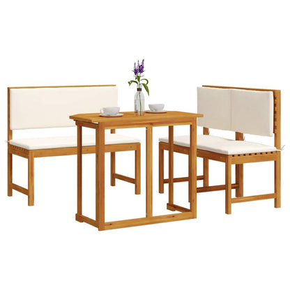 Set Bistro da Giardino 3 pcs Marrone Legno di Acacia Massello