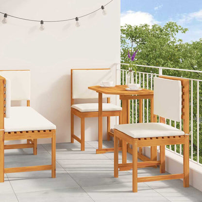 Set Bistro da Giardino 4 pcs Marrone Legno di Acacia Massello
