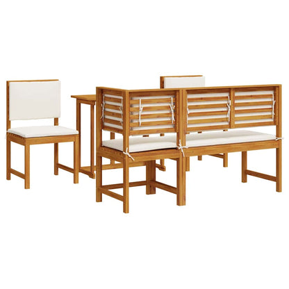 Set Bistro da Giardino 4 pcs Marrone Legno di Acacia Massello