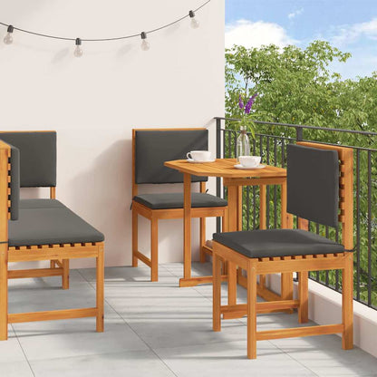 Set Bistro da Giardino 4 pcs Marrone Legno di Acacia Massello
