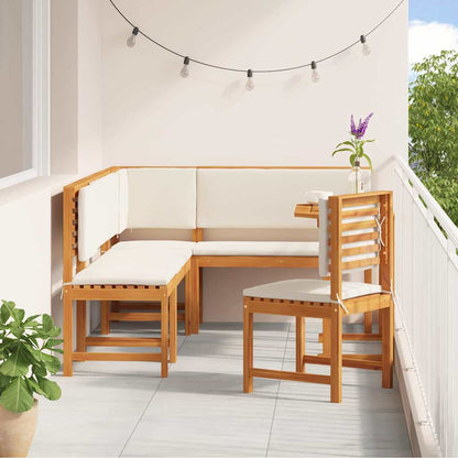 Set Bistro da Giardino 6 pcs Marrone Legno di Acacia Massello