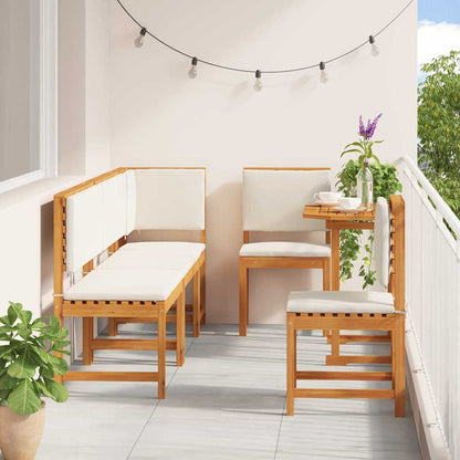 Set Bistro da Giardino 6 pcs Marrone Legno di Acacia Massello