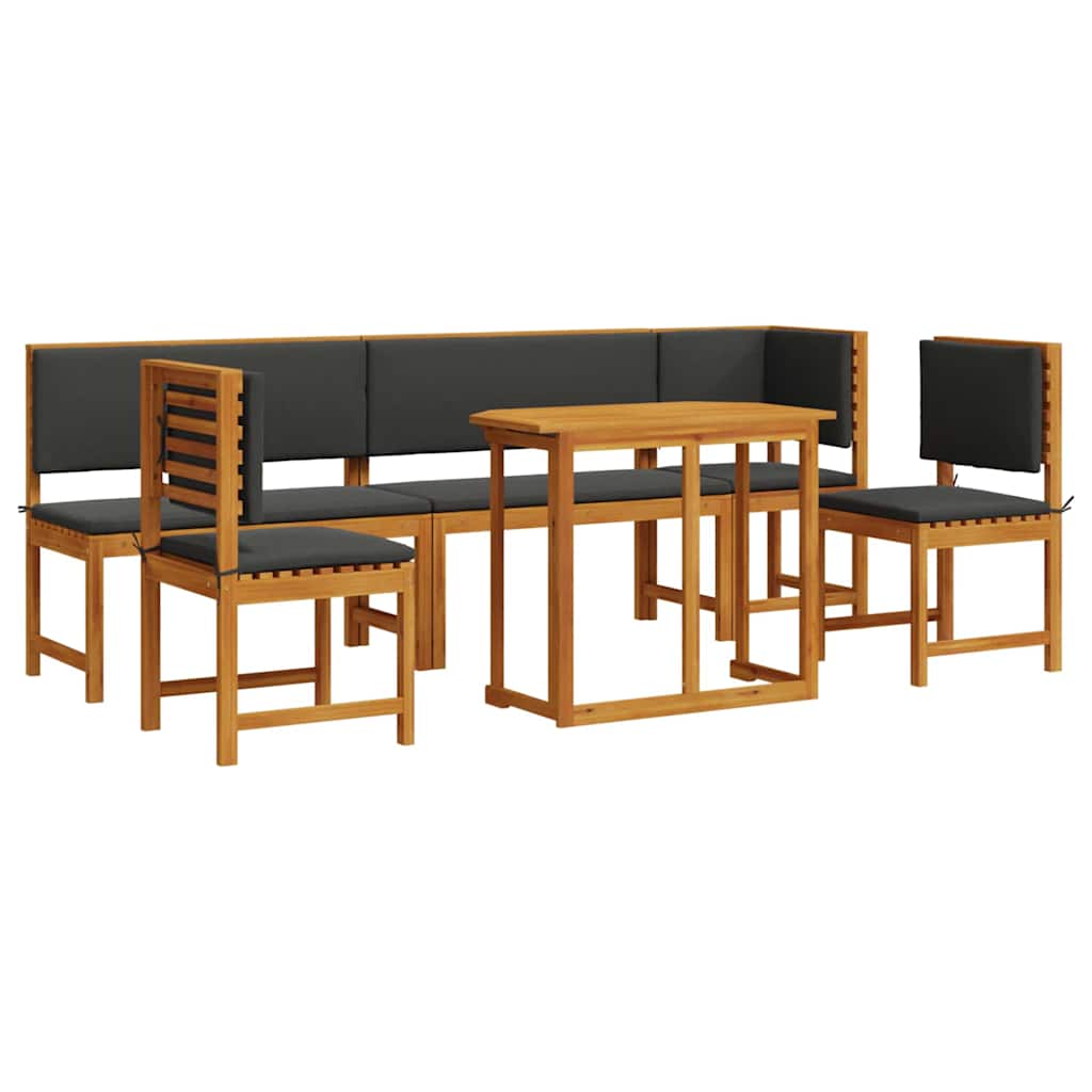 Set Bistro da Giardino 6 pcs Marrone Legno di Acacia Massello