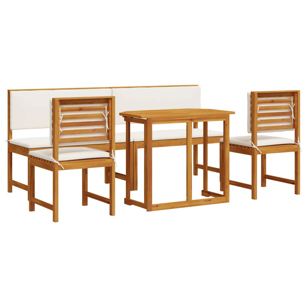 Set Bistro da Giardino 5 pcs Marrone Legno di Acacia Massello