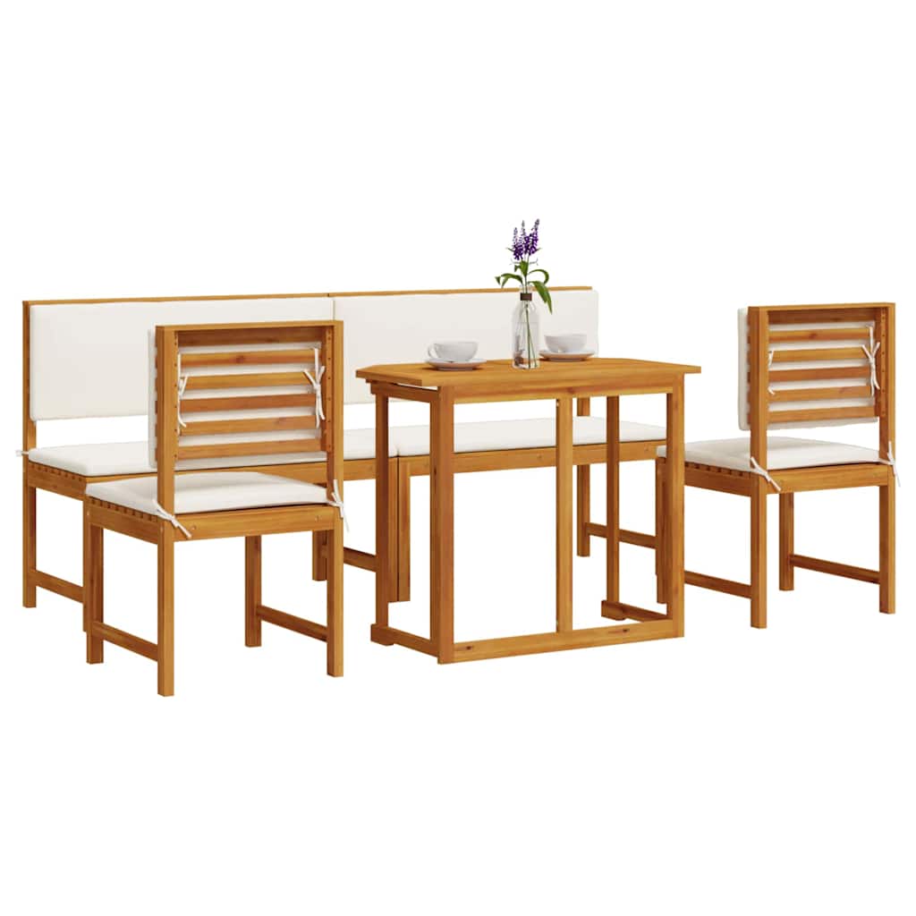 Set Bistro da Giardino 5 pcs Marrone Legno di Acacia Massello