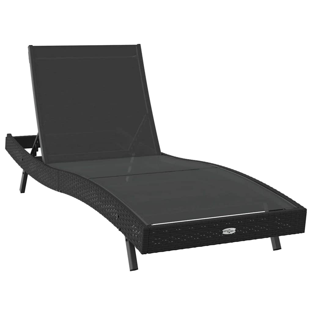 Lettino da sole Nero 197 x 70 x 82 cm polyrattan