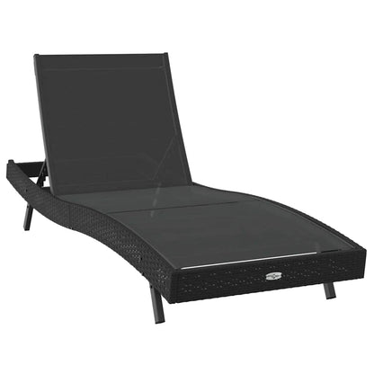 Lettino da sole Nero 197 x 70 x 82 cm polyrattan
