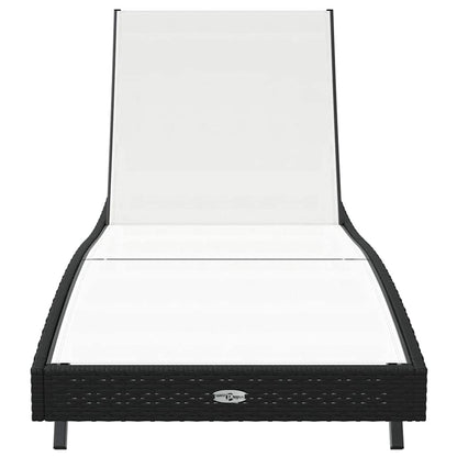 Lettino da sole Nero e Bianco 197 x 70 x 82 cm polyrattan