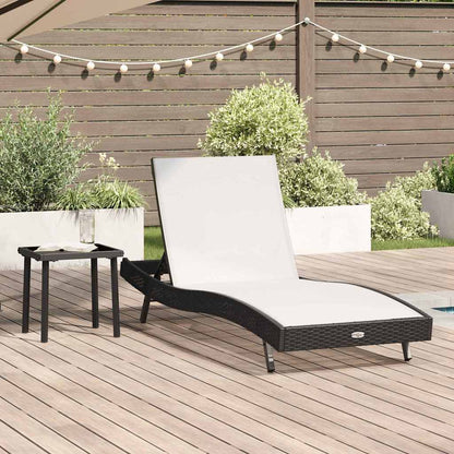 Lettino da sole 2 pcs Nero e Bianco polyrattan
