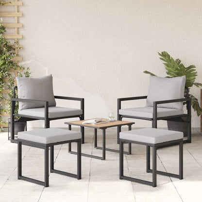 Arredamento da Giardino 4 pcs Grigio chiaro Poliestere