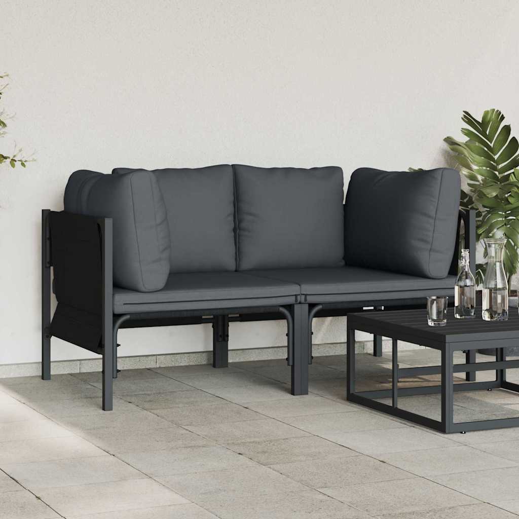 Mobili da Esterno 2 pcs Antracite 80 x 80 x 71 cm Acciaio