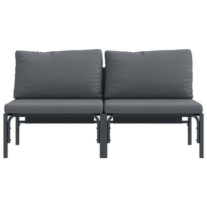 Mobili da Esterno 2 pcs Antracite 80 x 80 x 71 cm Acciaio