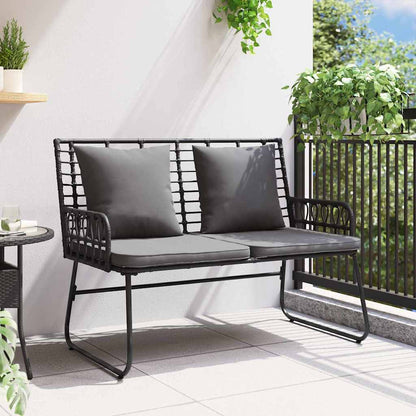 Panchina da giardino Nero e antracite polyrattan