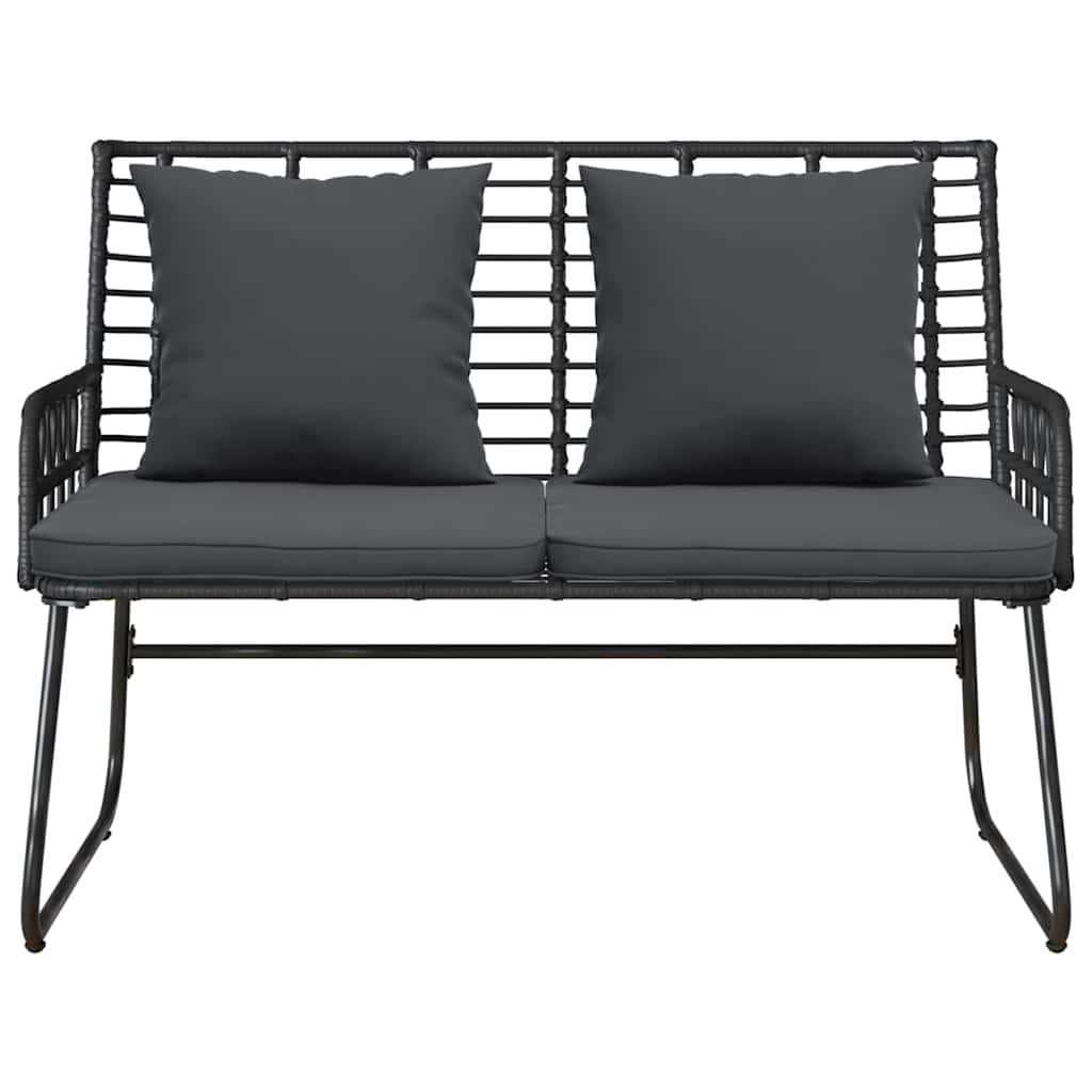 Panchina da giardino Nero e antracite polyrattan