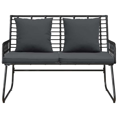 Panchina da giardino Nero e antracite polyrattan