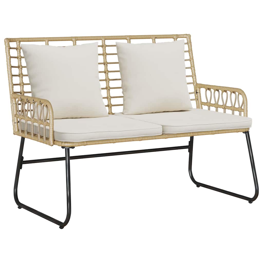 Set da Pranzo per Giardino 3 pcs Marrone e Crema polyrattan