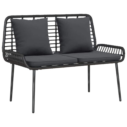 Panchina da giardino Nero e antracite polyrattan
