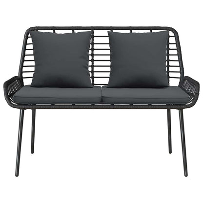 Panchina da giardino Nero e antracite polyrattan