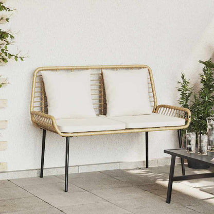 Panchina da giardino Marrone e Crema polyrattan