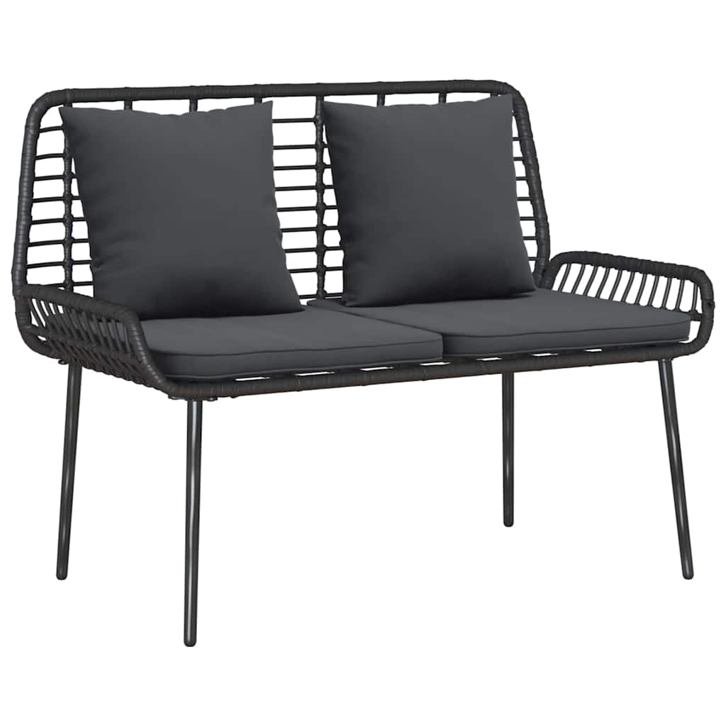 Set da Pranzo per Giardino 3 pcs Nero e antracite polyrattan
