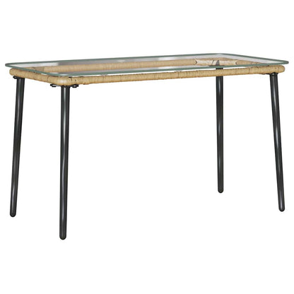 Tavolo da Giardino Naturale 80 x 40 x 45 cm polyrattan