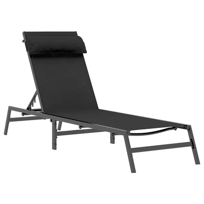 Lettino 1-persona Nero e antracite 197 x 54 x 86 cm Acciaio