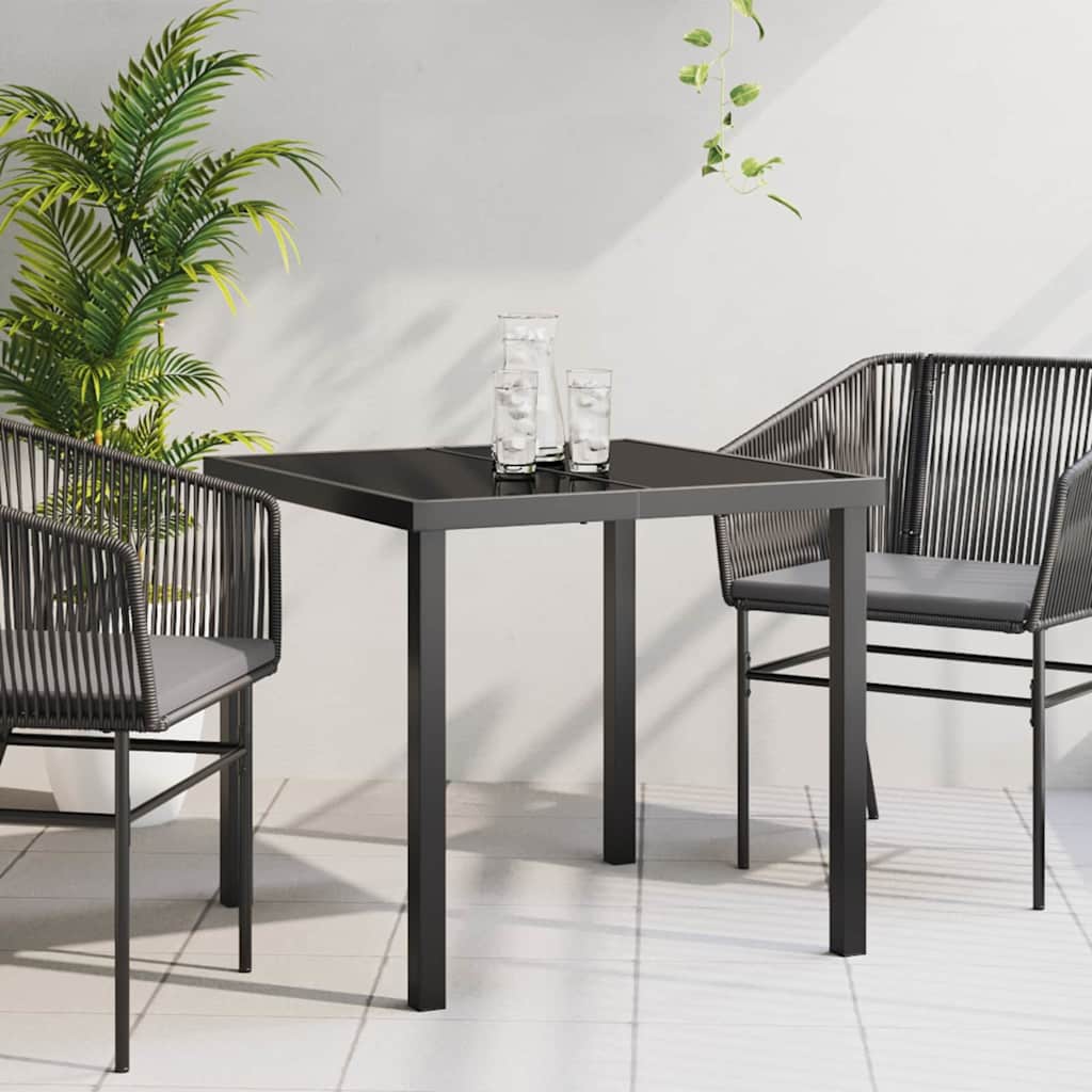 Tavolo da Giardino Nero 80 x 80 x 73 cm Metallo