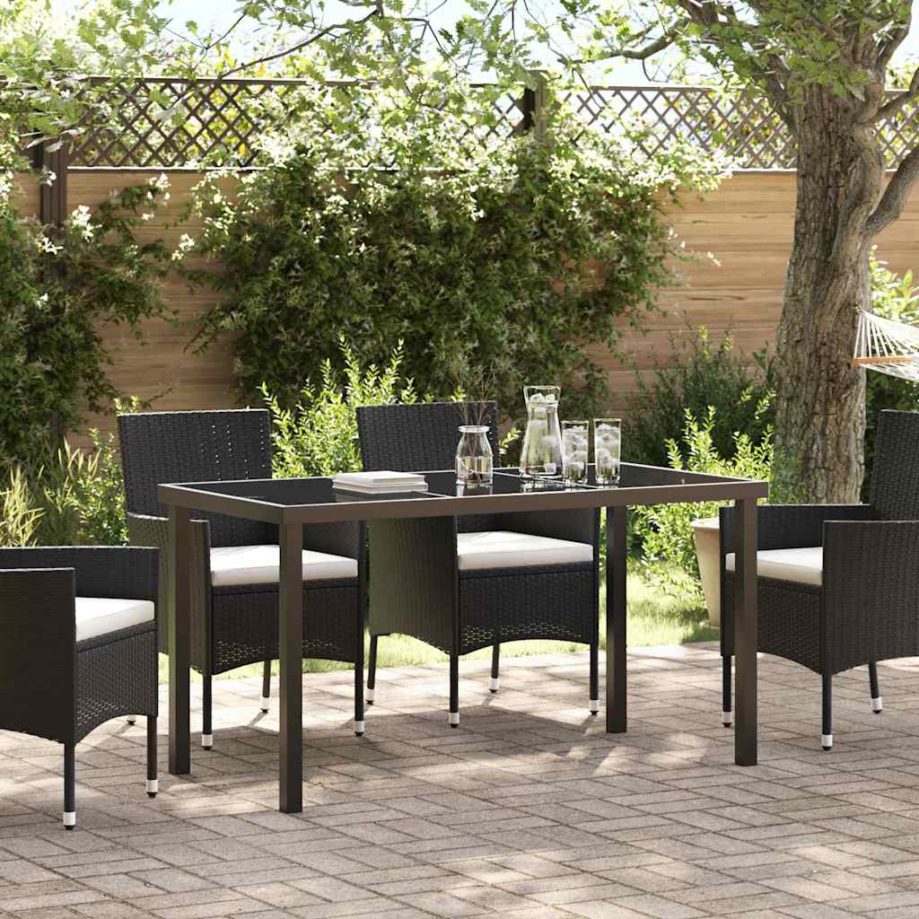 Tavolo da Giardino Nero 140 x 70 x 73 cm Metallo
